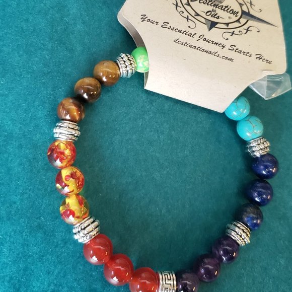 2/10$ NWT 7 chakra colored aromatherapy braclelet - Picture 2 of 3